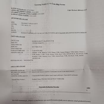 Samsung Telefon Garantili Telefona Bakmak İçin Para İstiyor