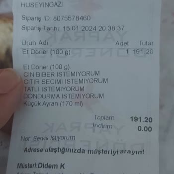 Yaprak Dönercisi Ürün İadesi Ve Para Talebi
