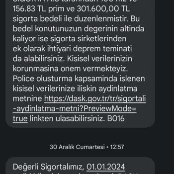 Yanlış Kişiye DASK Sigortası Bildirimi