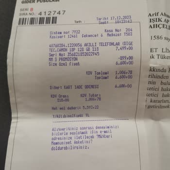 Media Markt İade Sorunu: 6600 TL Yerine 660 TL!