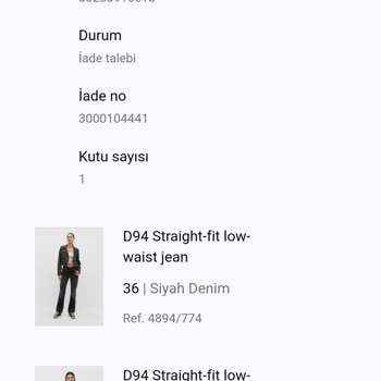 Stradivarius Online Kot Pantolon Alışveriş Ve İademin Eksik Ödenmesi