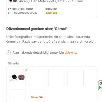 Hepsiburada Görsel Ekleme Sorunu