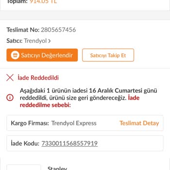 Trendyol Mağduriyetimin Giderilmesini İstiyorum
