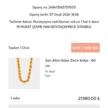 Atasay Online Siparişimi Kargoda Kaybetti