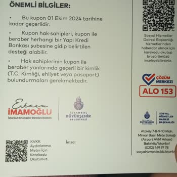 İBB - İstanbul Büyükşehir Belediyesi Kupon Yardımı