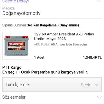 N11 Otomotiv Firmasının Sipariş Gönderim Sürecindeki Gecikmeler