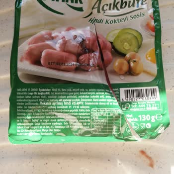Pınar Et ve Süt Marketten Alınan Sosiste Yabancı Madde Tespiti