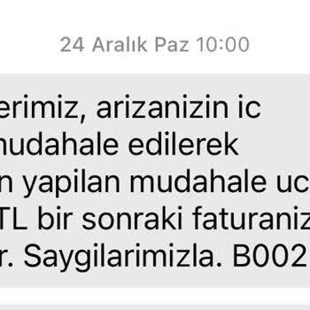 Millenicom Verilmeyen Hizmete Ait Fatura