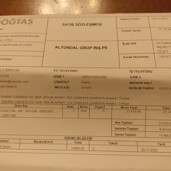 Doğtaş Mobilya Ürün Teslim Edilmedi