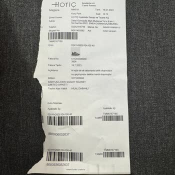 Hotiç Ayakkabı Ayakkabı Tabanındaki Delinme Sonrası Mağazanın Tavrı