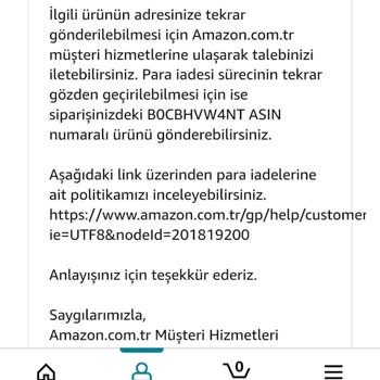 Amazon Para İadesi Veya Ürün İadesini Yapmıyor