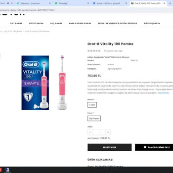 Oral - B Sipariş Ürün Hakkında