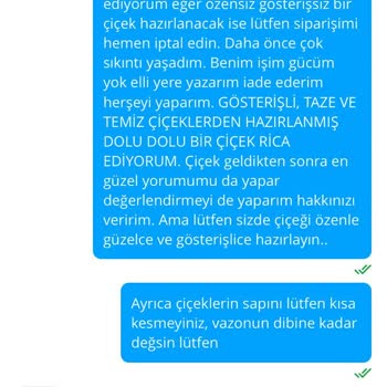 Çiçek Sepeti Görseldeki Ürün İle Gönderilen Ürün Çok Farklı