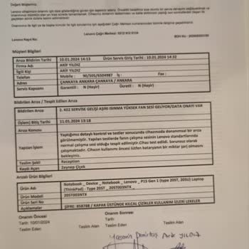 BDH Lenovo Servis Çözüm Sunamıyor.