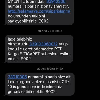 Sefamerve Para İadem Gerçekleşmedi