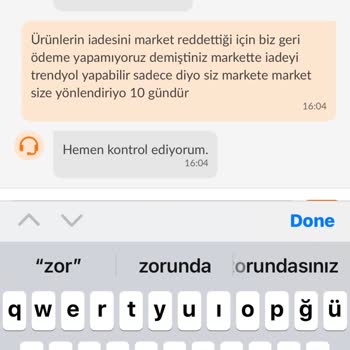 Trendyol Hızlı Market Ücret İadesi