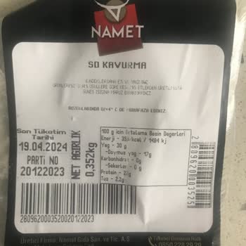 Namet Yenmeye Ürün Ve Hızlı Geri Dönüşü