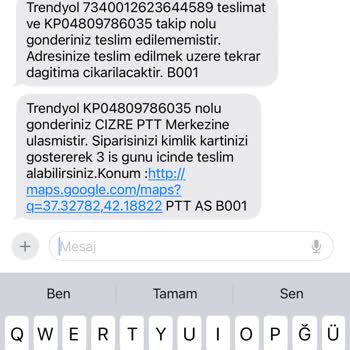 PTT Kargo Teslim Edilmeyen Kargo