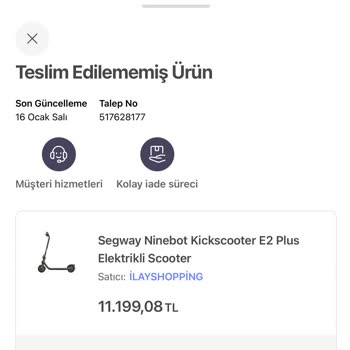 Hepsiburada Teslim Edilmeyen Sipariş