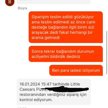 Migros Yemek Canlı Destek Sorunu