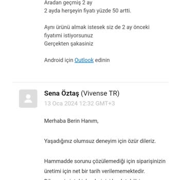Vivense 2 Ay Beklettiler Ve Ürün Teslim Edilmedi Talebim Olmadan İptal Edildi