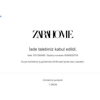 Zara Home İnternetten Alışveriş İadesi Sorunu
