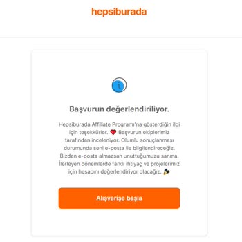 Hepsiburada Affiliate Programı Başvuru Saçmalığı