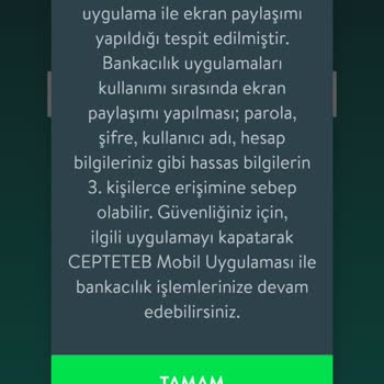 TEB Uygulama Açılmıyor Ekran Paylaşımı Var D