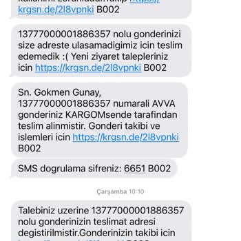 Kargomsende Adlı Firmanın Kargoyu Teslim Etmemesi