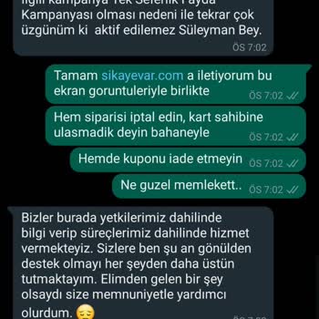 Hepsiburada Sebepsiz İptal Ve İade Edilmeyen Kupon!