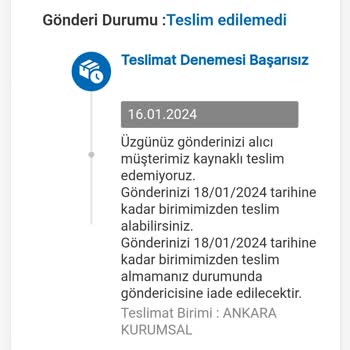 MNG Kargo'nun Ürün Teslimatını Yapmaması