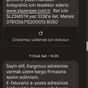 Slazenger, MNG Kargo'dan Ulaşmayan Ürünler
