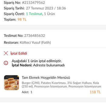 Trendyol Yemek Trendyol Sipariş Sorunları Ve İletişim Eksikliği