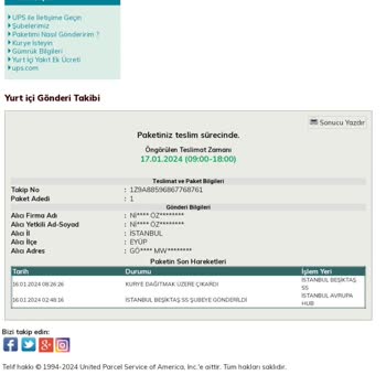 UPS Türkiye Söz Verdiği Zamanda Gelmiyor