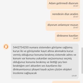 Trendyol Yemek Siparişimin Yanlış Kişiye Teslim Edilmesi Üzerine Şikayet
