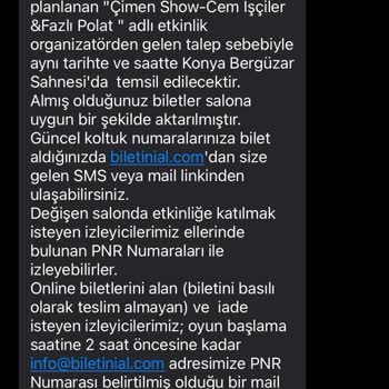Biletinial.com Çevrimiçi Bilet Satış Platformunun Çözüm Sunmaması Üzerine Şikayet