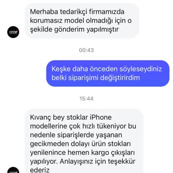 Crew Wear Yanlış Ürün Gönderip Kabul Etmeyen Firma