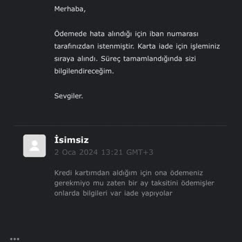 Vivense İade Ücretimi Yatırmıyor