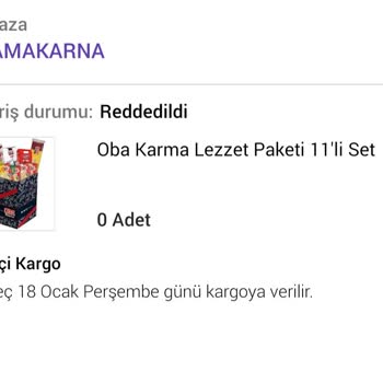 Oba Makarna Ürünü İptal Etti