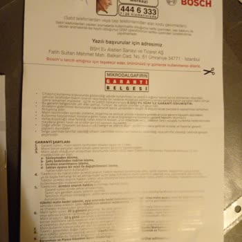 Bosch Beyaz Eşya Teknik Servis Şikayeti