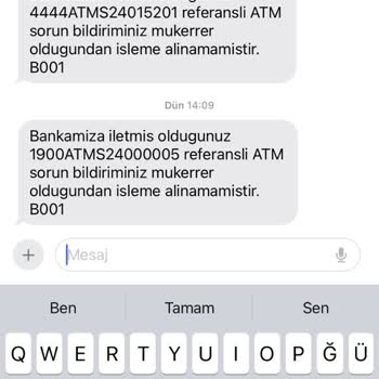 Ziraat ATM Sorunlu İşlem