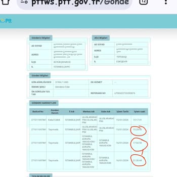 PTT Kargo Yavaşlığı. Hiç Aceleleri Yok.