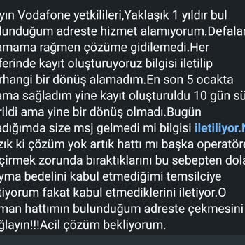 Vodafone Hizmet Alamama Ve Talep Edilen Cayma Bedeli Hakkında