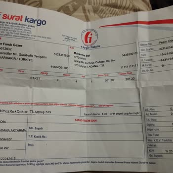 Sürat Kargo Kargonun Kimliği Belirsiz Kişi Alması