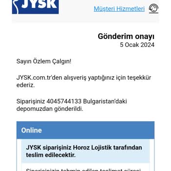JYSK Uzun Teslimat Süresi Ve İletişim Sorunları