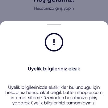 Shopier Üyelik Bilgileriniz Eksik