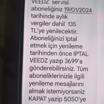 Veedz-tr.com Veedz Aboneliği Bilgim Rızam Olmadan Başlatılmış