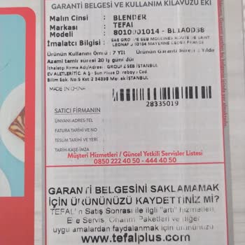 Tefal Stantlı Mikserin Tırtıklı Kısmı Kırıldı