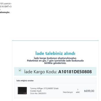 A101 Online Mağazası Para İadesini Yapmıyor