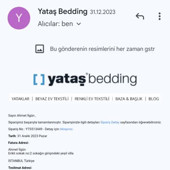 Yataş Bedding Firmasından Şikayetçiyim.